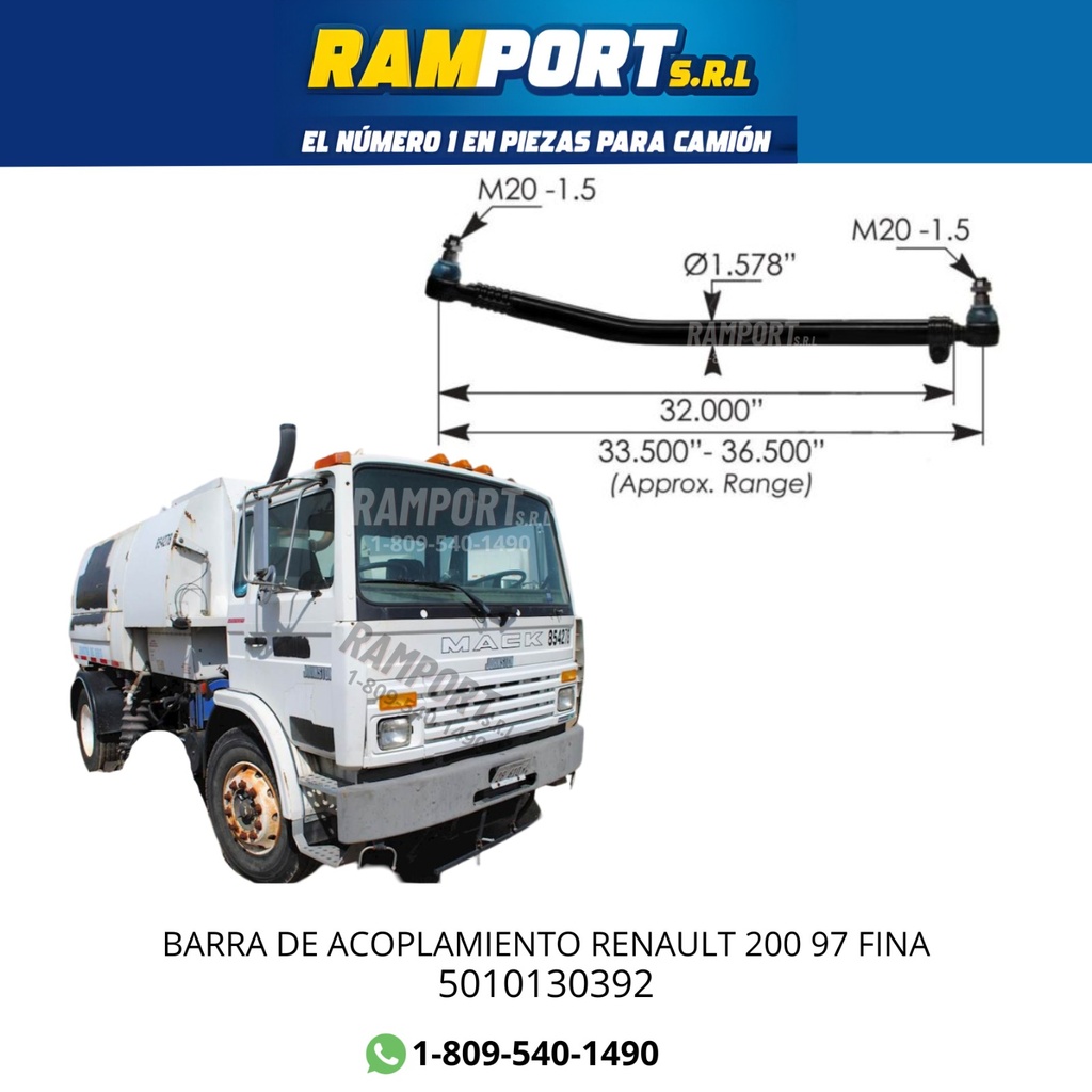 BARRA DE ACOPLAMIENTO RENAULT 200 97 FINA *