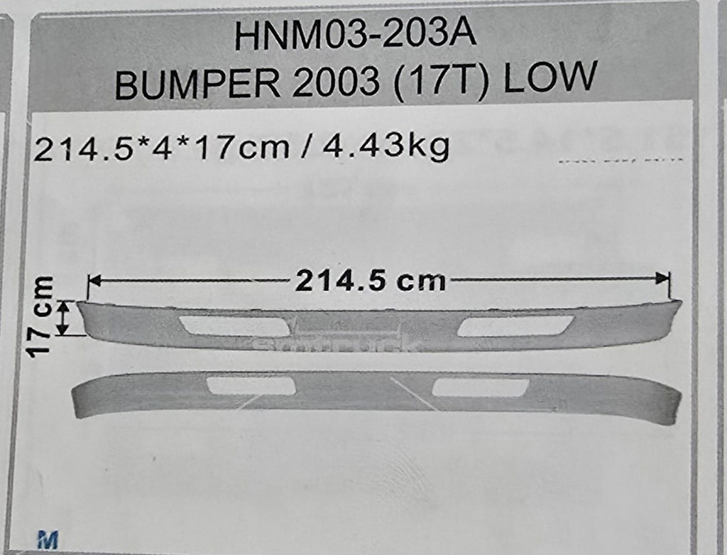 BUMPER HINO 500 GH 17T 03/08 ABAJO