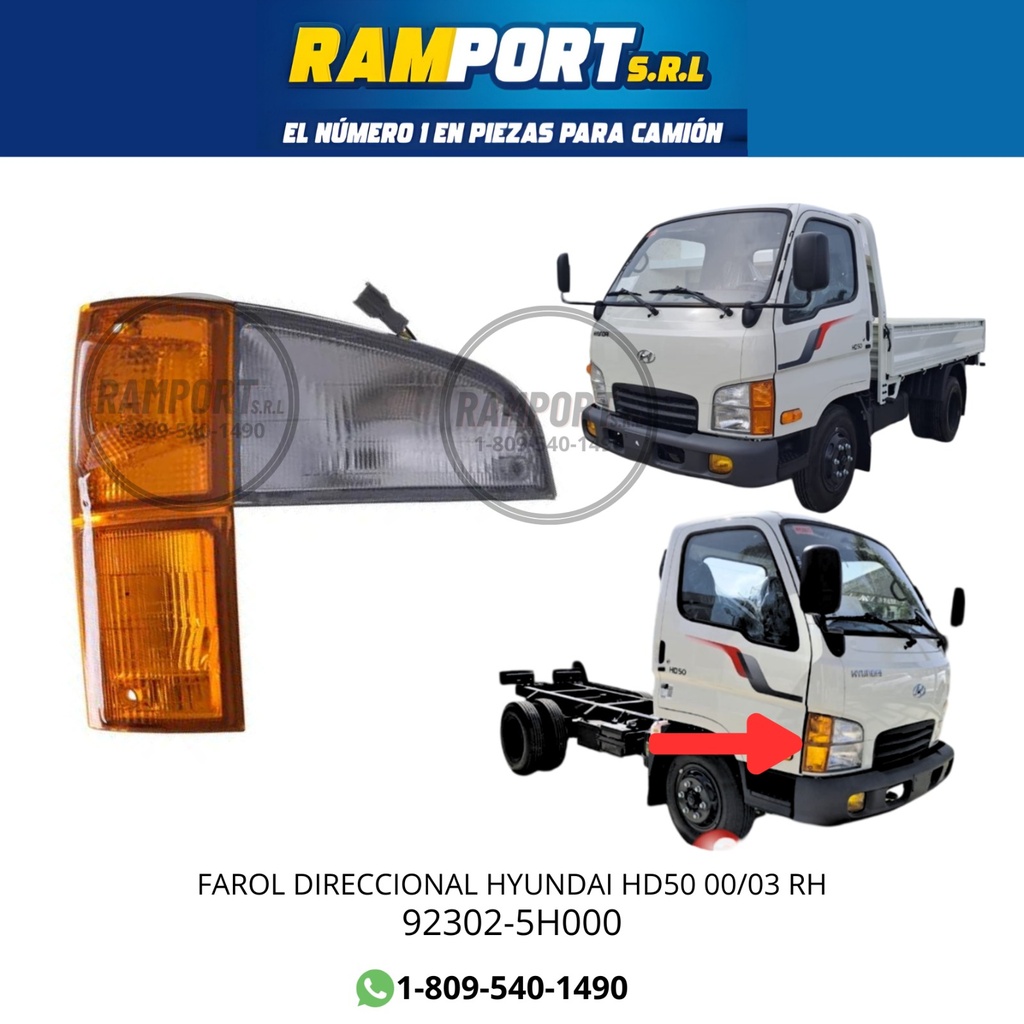 FAROL DIRECCIONAL HYUNDAI HD50 00/03 RH