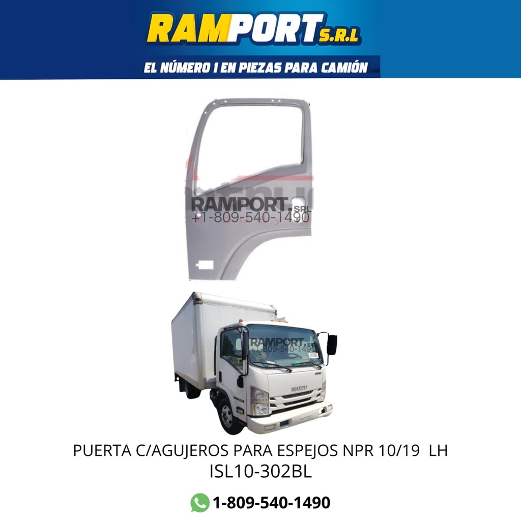 PUERTA NPR 10/14 C/AGUJEROS PARA ESPEJOS LH