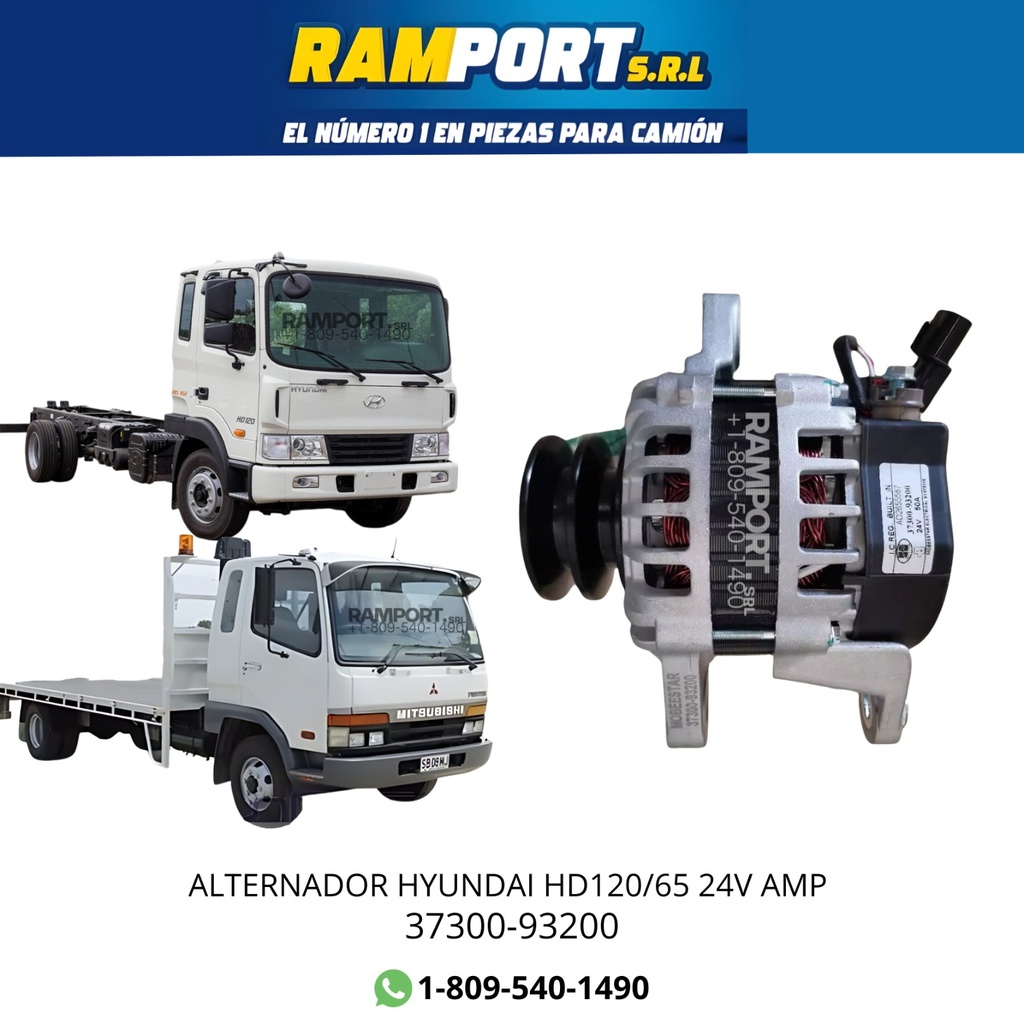 ALTERNADOR HYUNDAI HD120/65 24V AMP 