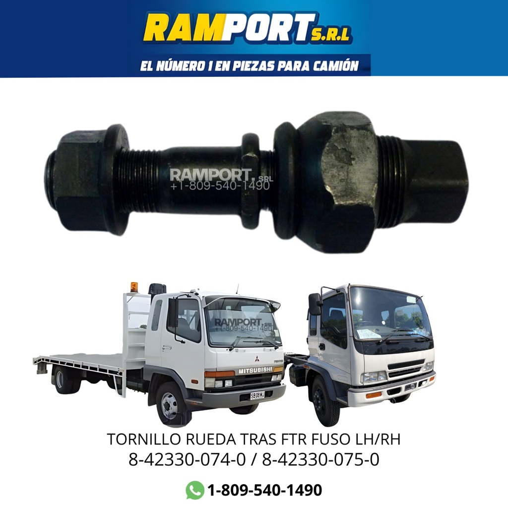 TORNILLO RUEDA TRAS FTR FUSO RH -4