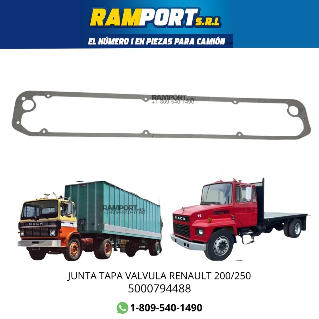 JUNTA TAPA VALVULA RENAULT 200/250 *