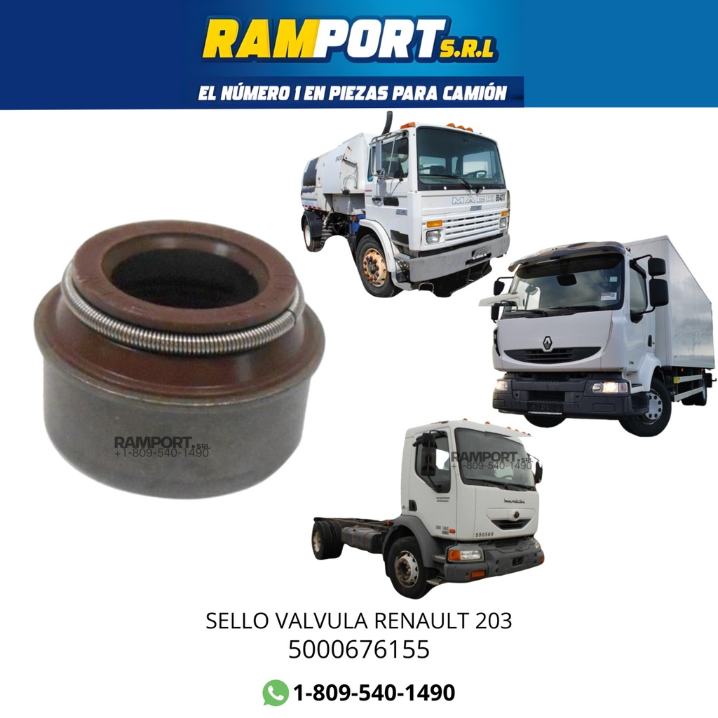 SET SELLO VALVULA RENAULT 203 6 UNID * 