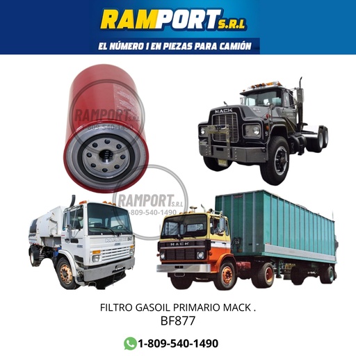 [BF877] FILTRO GASOIL PRIMARIO MACK . *