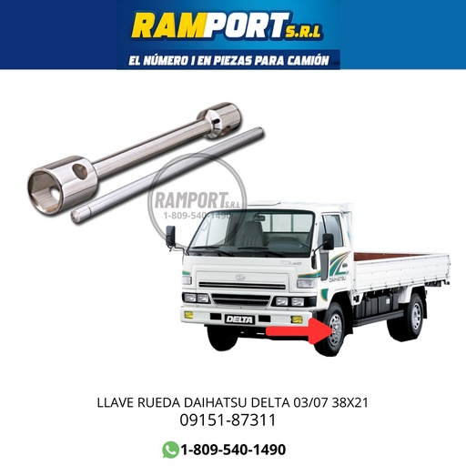 [09151-87311] LLAVE RUEDA DAIHATSU DELTA 03/07 38X21