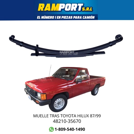[48210-35670] MUELLE TRAS TOYOTA HILUX 87/99