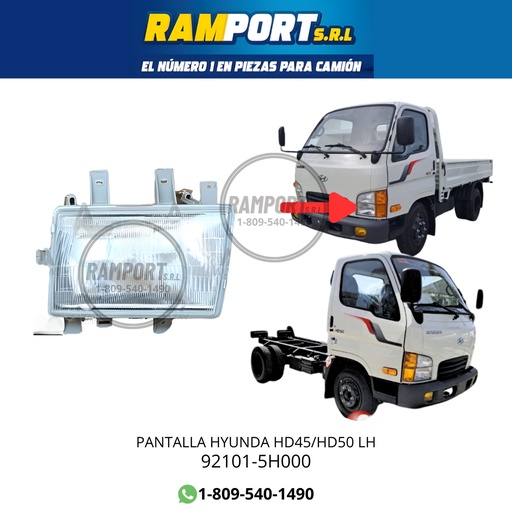 [92101-5H000] PANTALLA HYUNDA HD45/HD50 LH