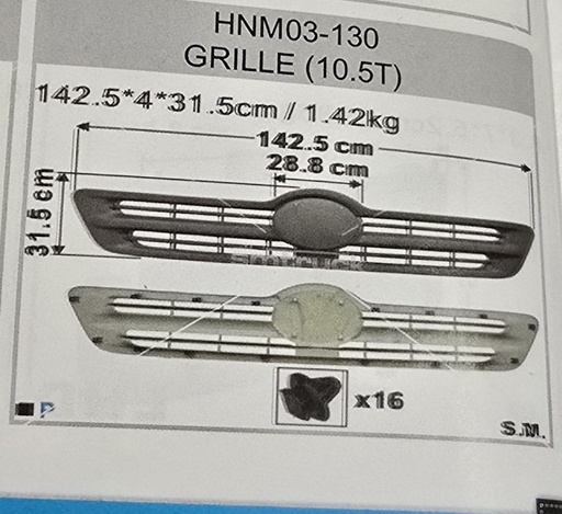 [76311-3381] PARRILLA HINO 500 FD 03/10 10.5T HNM03-130 1.42CM 
