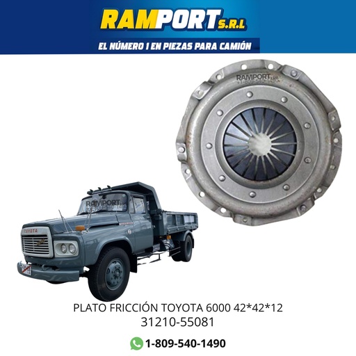 [31210-55081 NT] PLATO FRICCIÓN TOYOTA 6000 NT