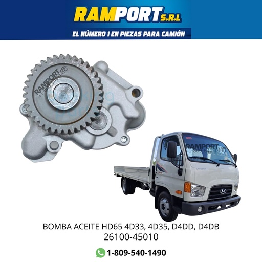 [26100-45010] BOMBA ACEITE HYUNDAI HD65 4D33, 4D35, D4DD, D4DB