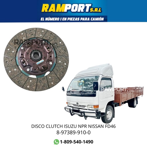 [8-97389-910-0] DISCO CLUTCH ISUZU NPR NISSAN FD46