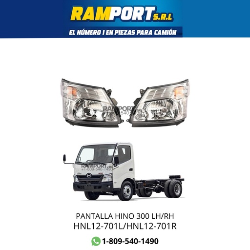 [HNL12-701L] PANTALLA HINO 300 LH