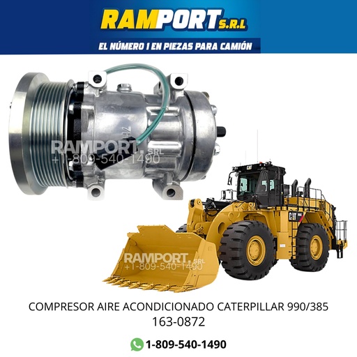 [163-0872] COMPRESSOR A/C CATERPILLAR 990/385 *