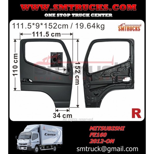 [MBL12-301BR] PUERTA MITSUBISHI CANTER FUSO 12/23 C/E RH V/A