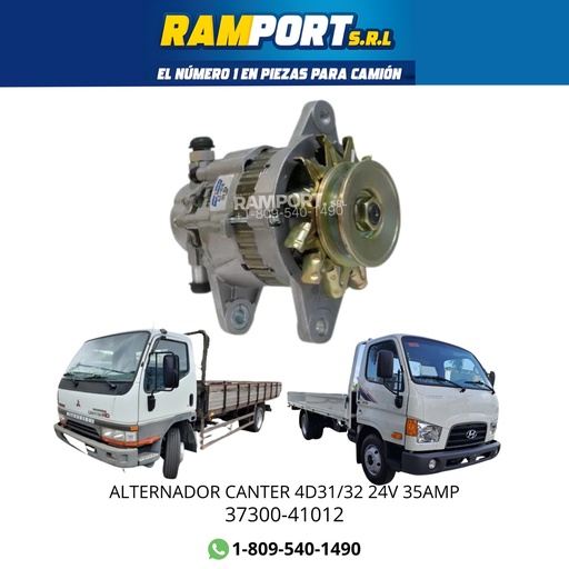 [37300-41012] ALTERNADOR CANTER 4D31/32 24V 35AMP ME-049167-5