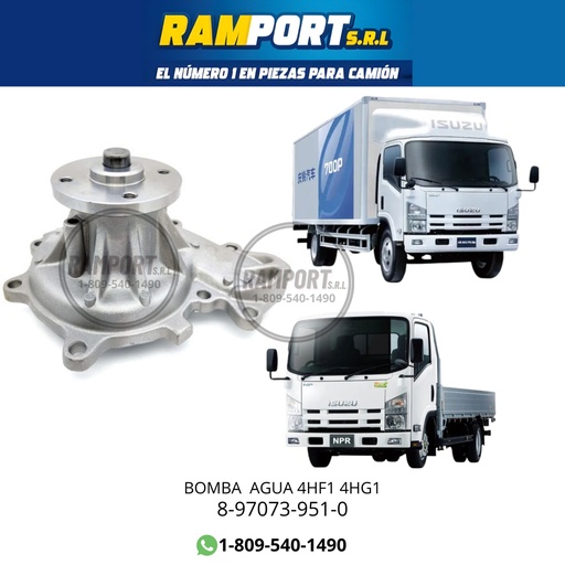 [8-97073-951-0] BOMBA AGUA ISUZU 4HG1 4HF1 