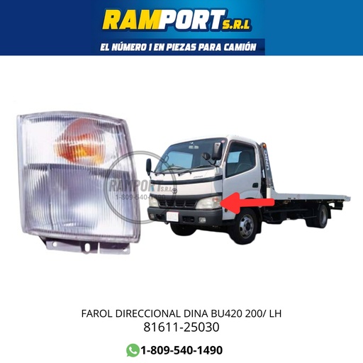 [81611-25030] FAROL DIRECCIONAL DINA BU420 200/ LH