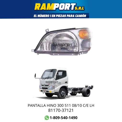 [81170-37121] PANTALLA HINO 300 511 08/10 C/E LH