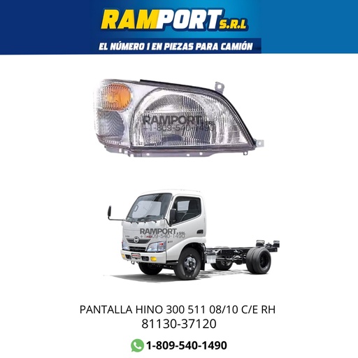 [81130-37120] PANTALLA HINO 300 511 08/10 C/E RH 
