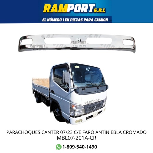 [MBL07-201A-CR] BUMPER CANTER FUSO 07/23 C/E CROMADO