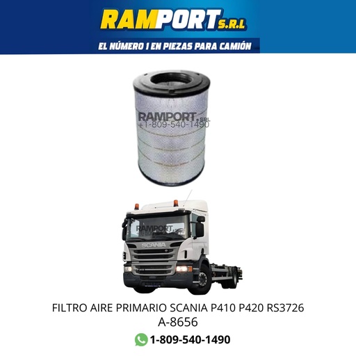 [A-8656] FILTRO AIRE SCANIA P410 P420 PRIMARIO RS3726 *